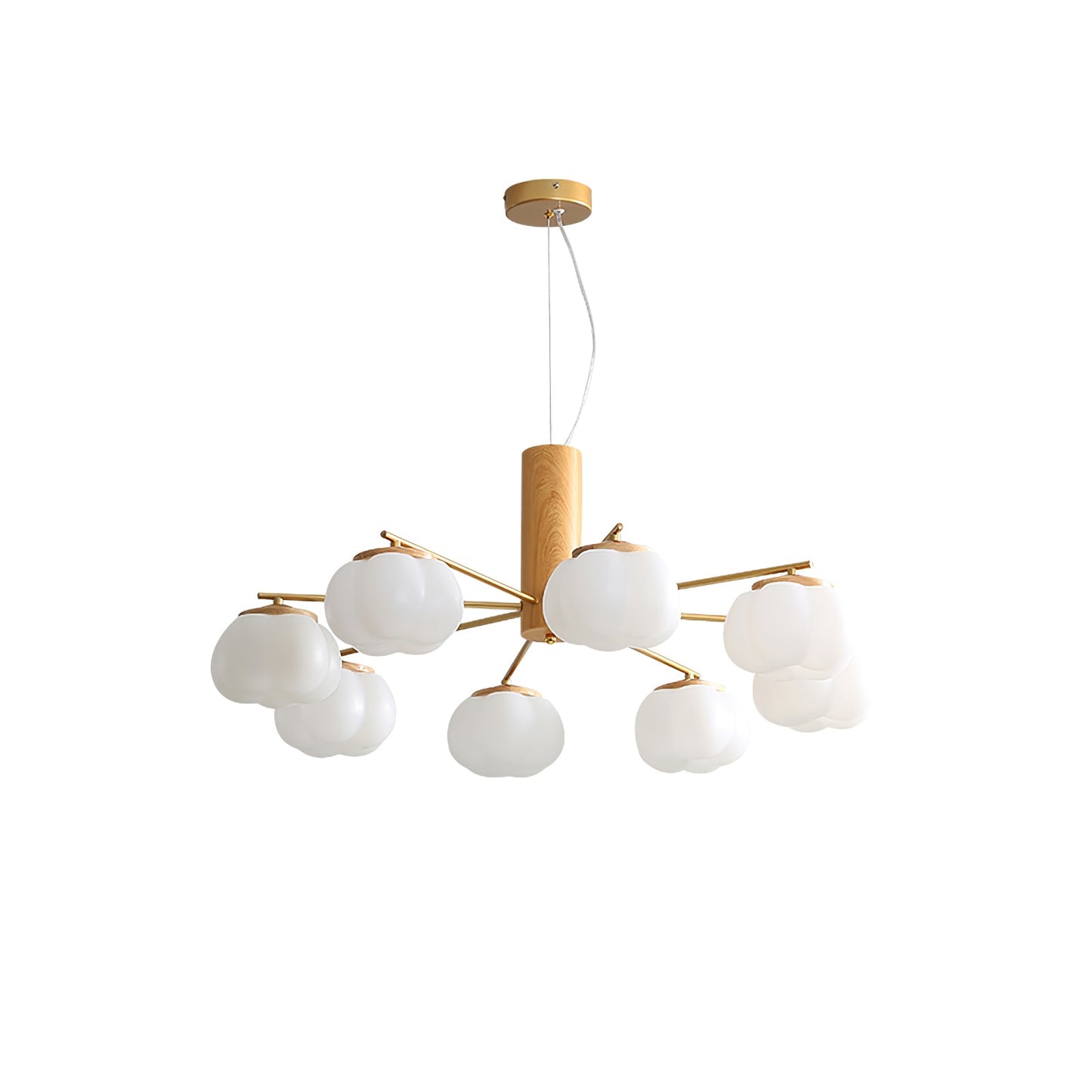 Elegant Cotton Balls Chandelier - Soft Glow & Adjustable Height