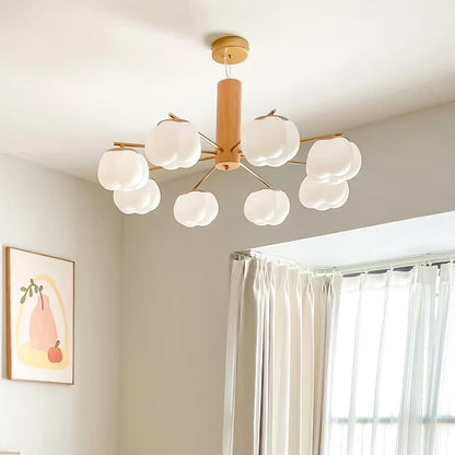 Elegant Cotton Balls Chandelier - Soft Glow & Adjustable Height