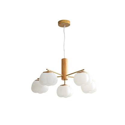 Elegant Cotton Balls Chandelier - Soft Glow & Adjustable Height