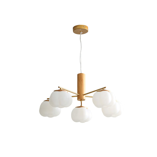 Elegant Cotton Balls Chandelier - Soft Glow & Adjustable Height