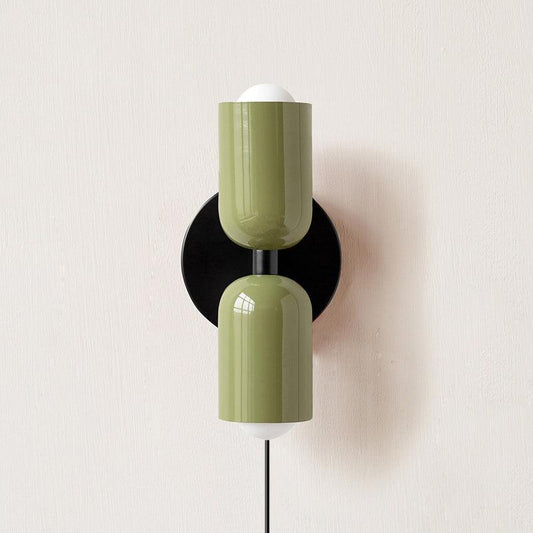 Couleur Double Plug-In Wall Lamp with Adjustable Brightness and Modern