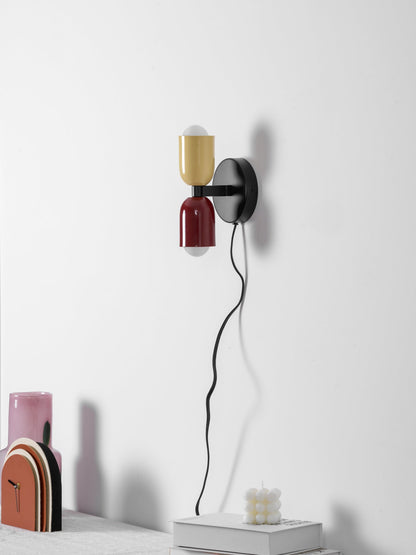 Couleur Double Plug-In Wall Lamp with Adjustable Brightness and Modern