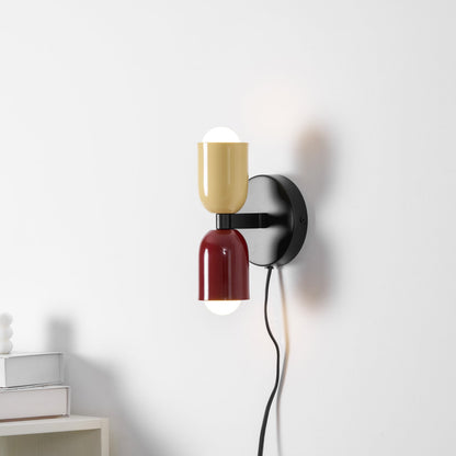 Couleur Double Plug-In Wall Lamp with Adjustable Brightness and Modern