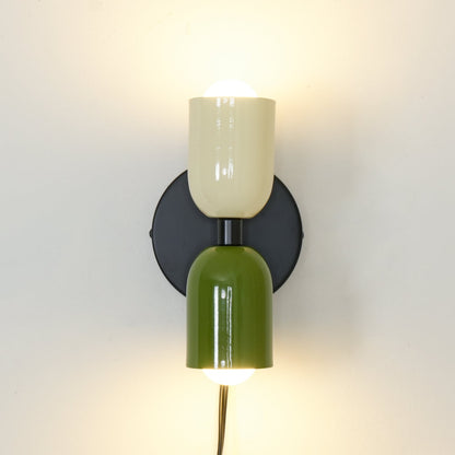 Couleur Double Plug-In Wall Lamp with Adjustable Brightness and Modern