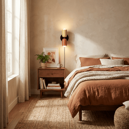 Couleur Double Plug-In Wall Lamp with Adjustable Brightness and Modern