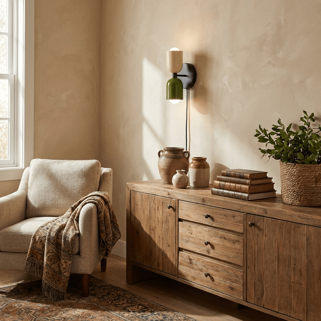 Couleur Double Plug-In Wall Lamp with Adjustable Brightness and Modern