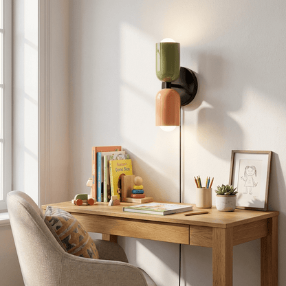 Couleur Double Plug-In Wall Lamp with Adjustable Brightness and Modern
