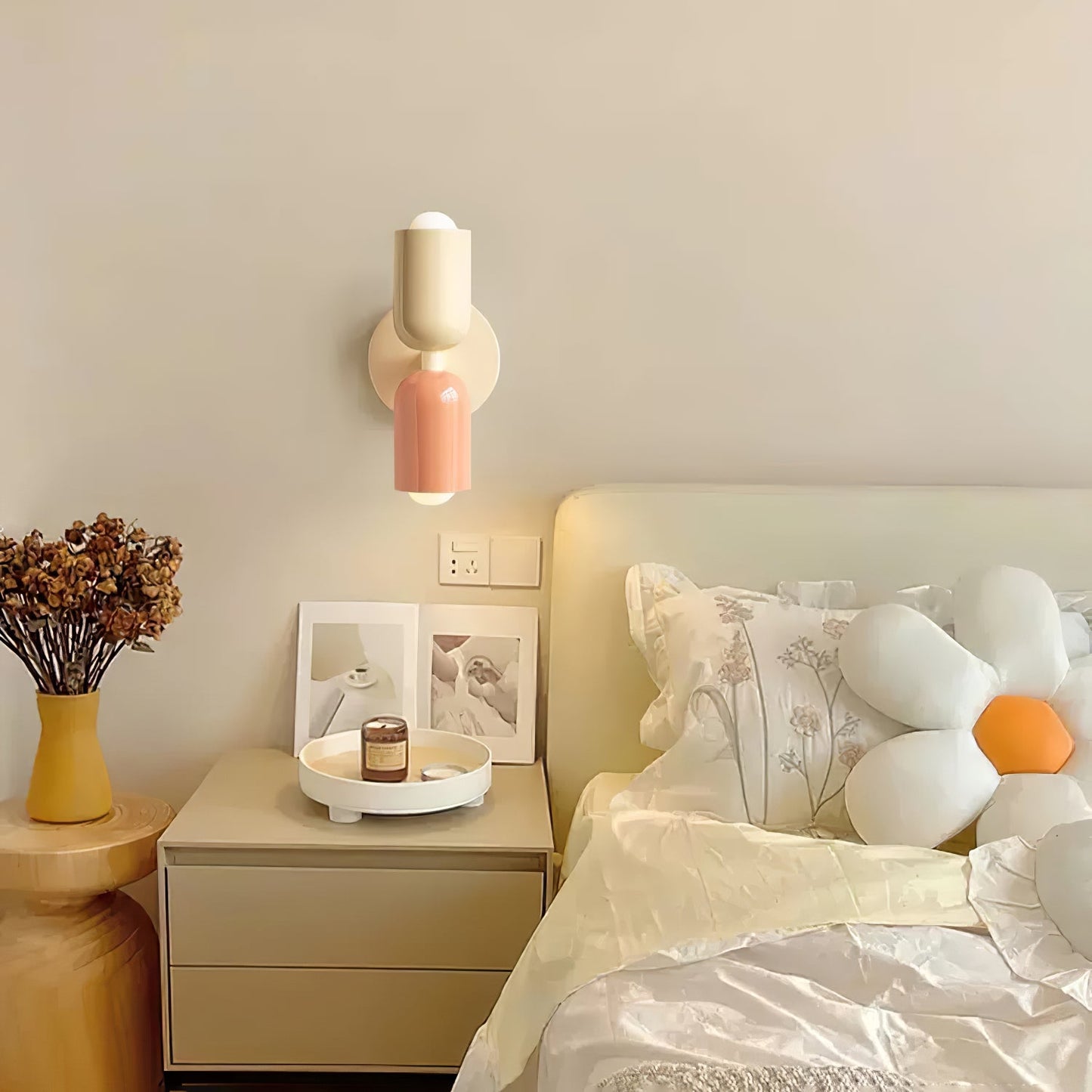 Couleur Double Plug-In Wall Lamp with Adjustable Brightness and Modern