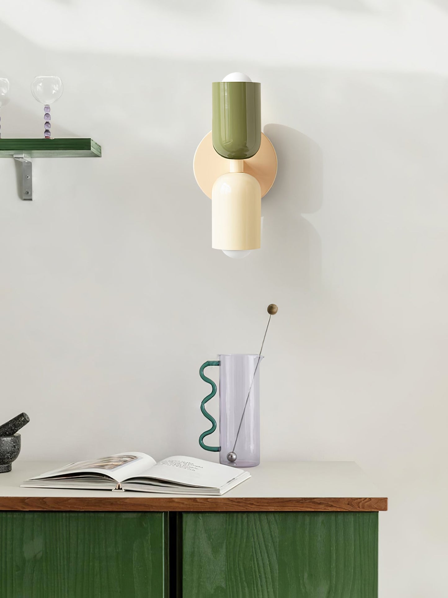 Couleur Double Plug-In Wall Lamp with Adjustable Brightness and Modern