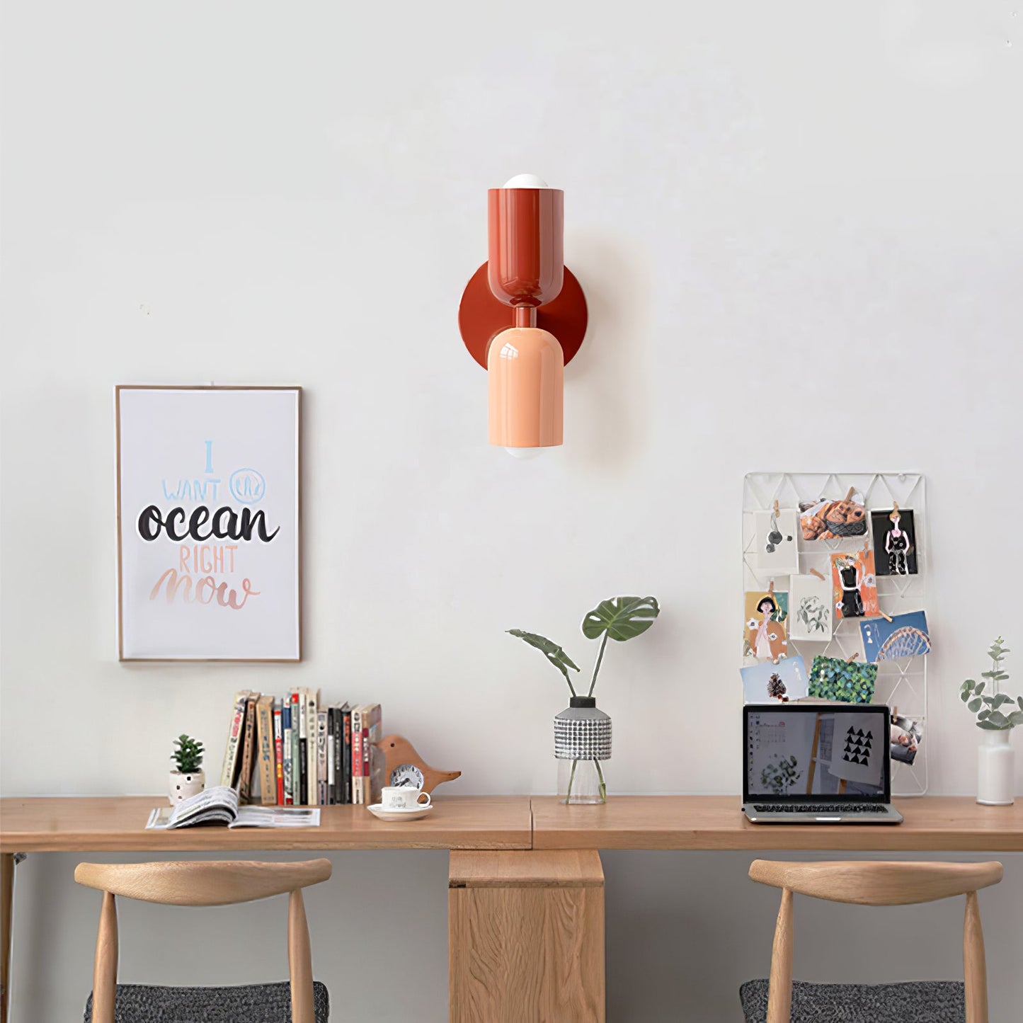 Couleur Double Plug-In Wall Lamp with Adjustable Brightness and Modern