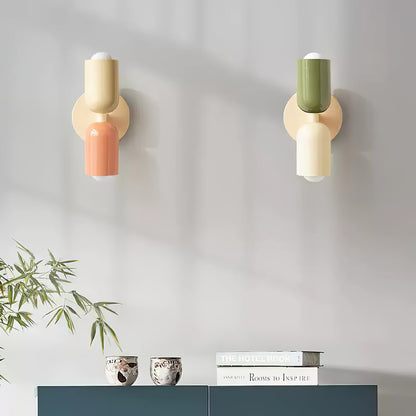 Couleur Double Plug-In Wall Lamp with Adjustable Brightness and Modern