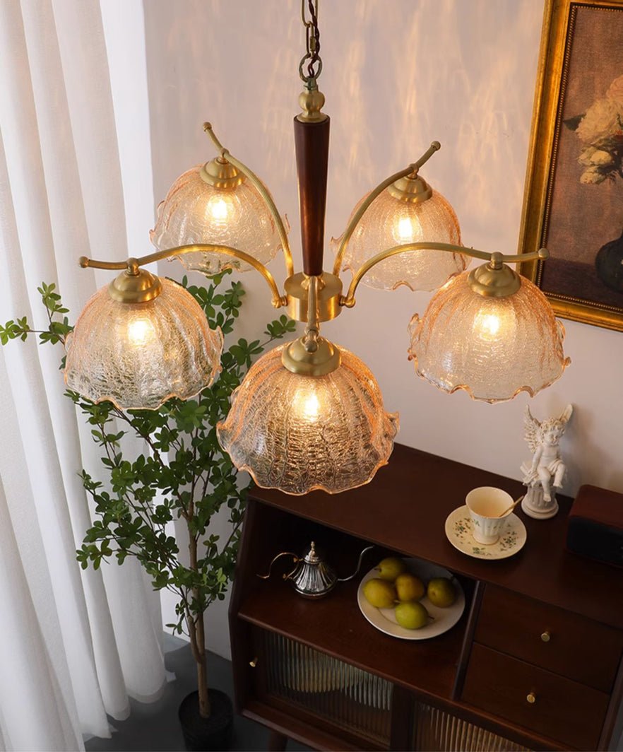 Elegant Crack Flower Chandelier - Dimmable LED, Unique Design