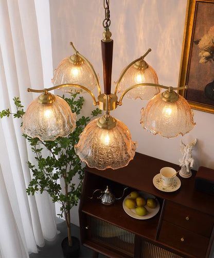 Elegant Crack Flower Chandelier - Dimmable LED, Unique Design