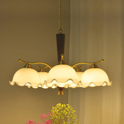 Elegant Crack Flower Chandelier - Dimmable LED, Unique Design
