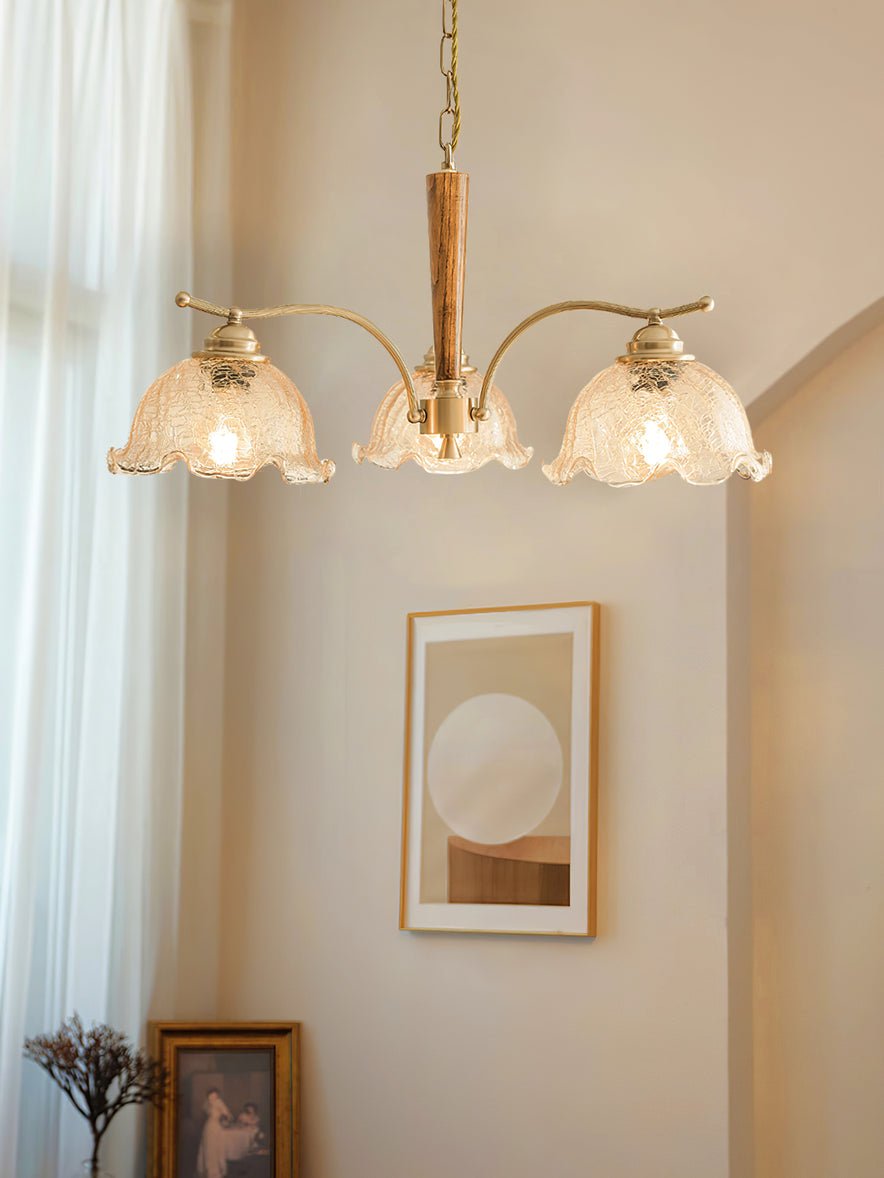 Elegant Crack Flower Chandelier - Dimmable LED, Unique Design