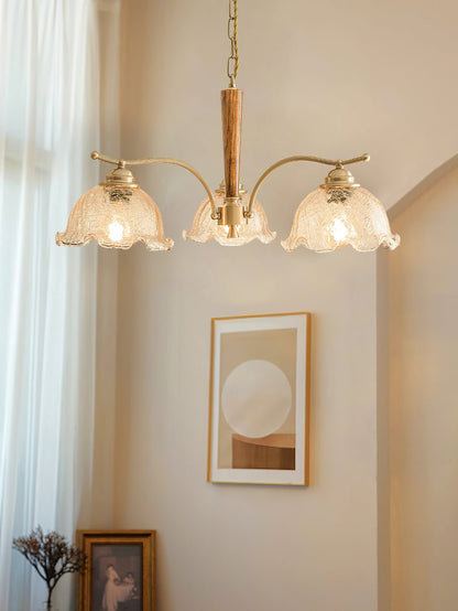 Elegant Crack Flower Chandelier - Dimmable LED, Unique Design