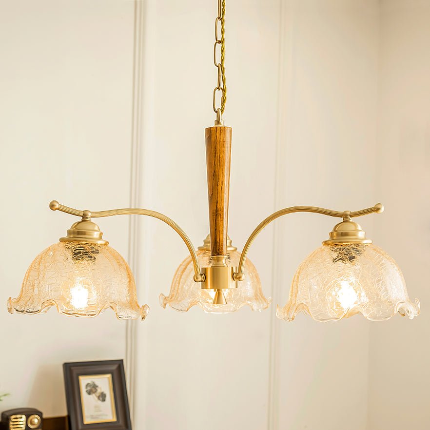 Elegant Crack Flower Chandelier - Dimmable LED, Unique Design