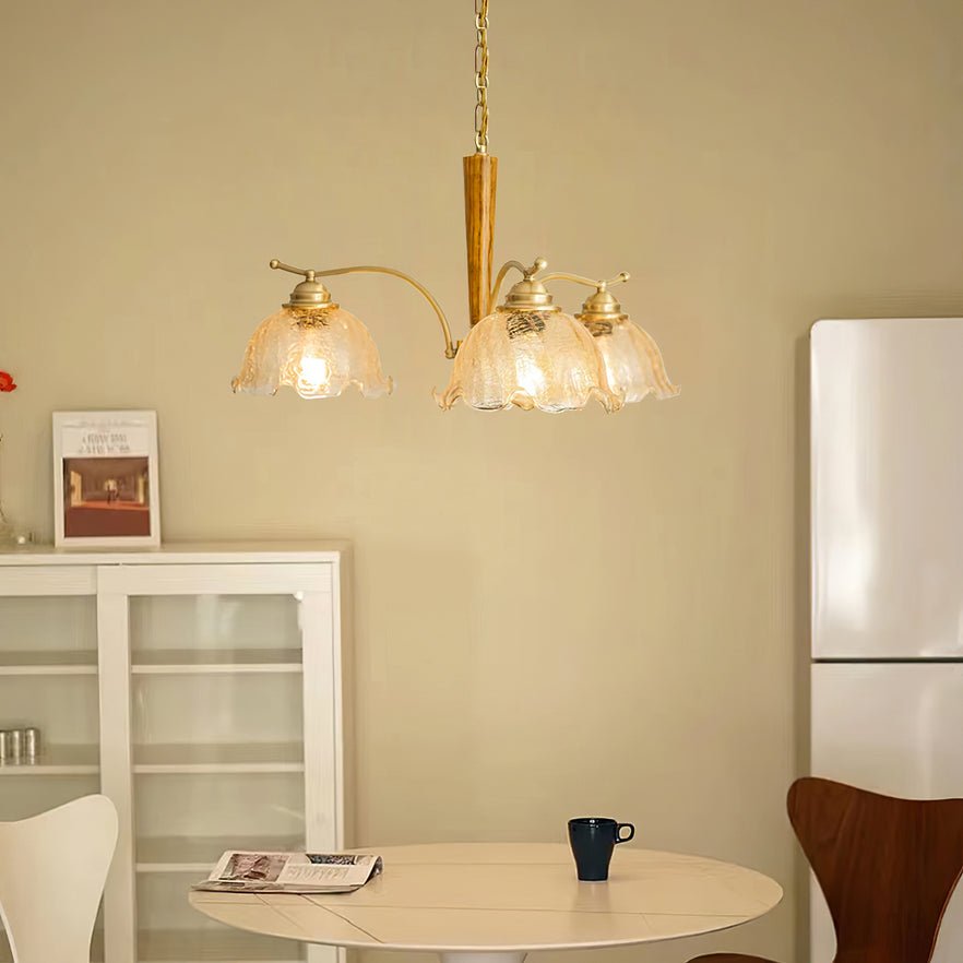 Elegant Crack Flower Chandelier - Dimmable LED, Unique Design