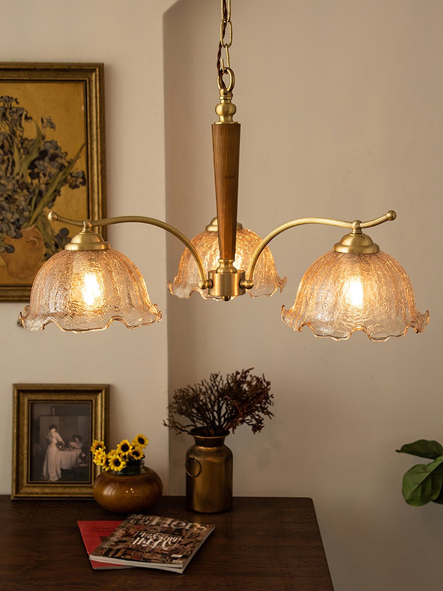 Elegant Crack Flower Chandelier - Dimmable LED, Unique Design