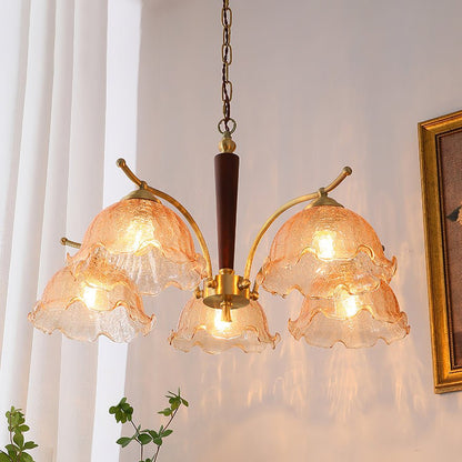 Elegant Crack Flower Chandelier - Dimmable LED, Unique Design