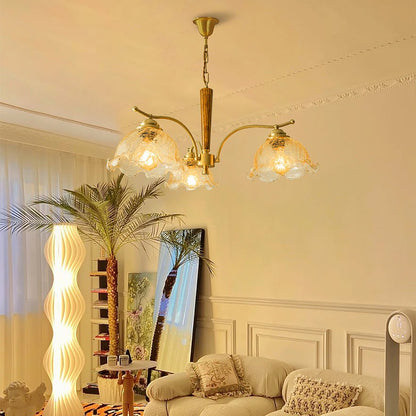 Elegant Crack Flower Chandelier - Dimmable LED, Unique Design