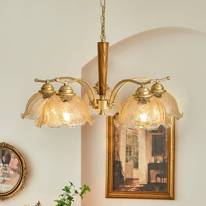 Elegant Crack Flower Chandelier - Dimmable LED, Unique Design