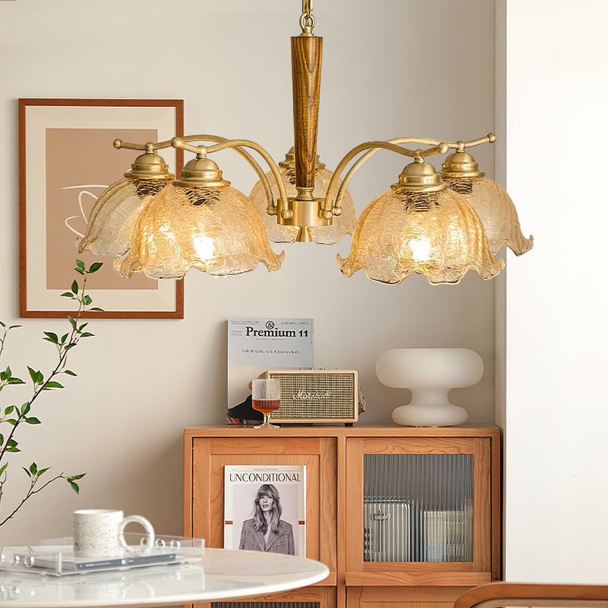 Elegant Crack Flower Chandelier - Dimmable LED, Unique Design