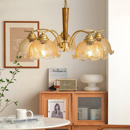Elegant Crack Flower Chandelier - Dimmable LED, Unique Design