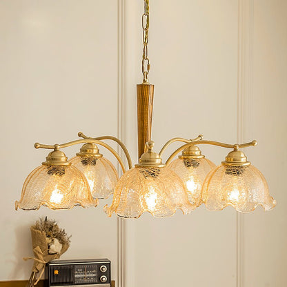 Elegant Crack Flower Chandelier - Dimmable LED, Unique Design