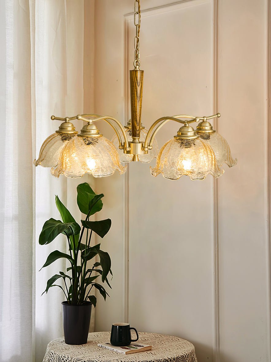 Elegant Crack Flower Chandelier - Dimmable LED, Unique Design
