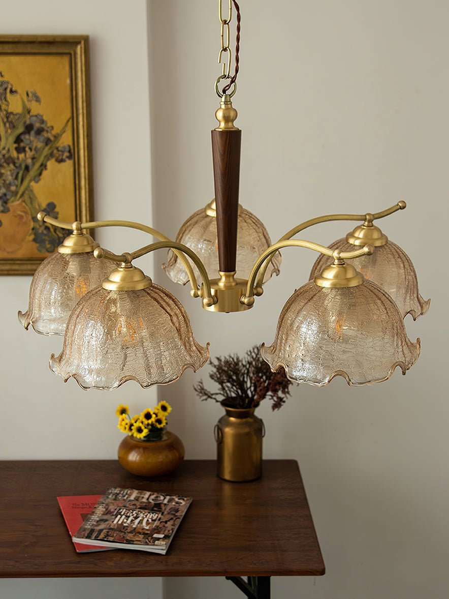 Elegant Crack Flower Chandelier - Dimmable LED, Unique Design