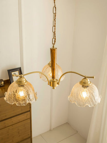 Elegant Crack Flower Chandelier - Dimmable LED, Unique Design