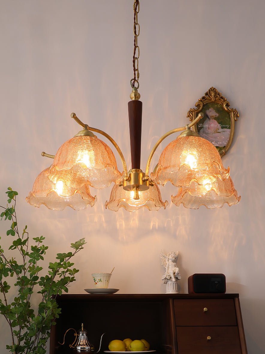 Elegant Crack Flower Chandelier - Dimmable LED, Unique Design