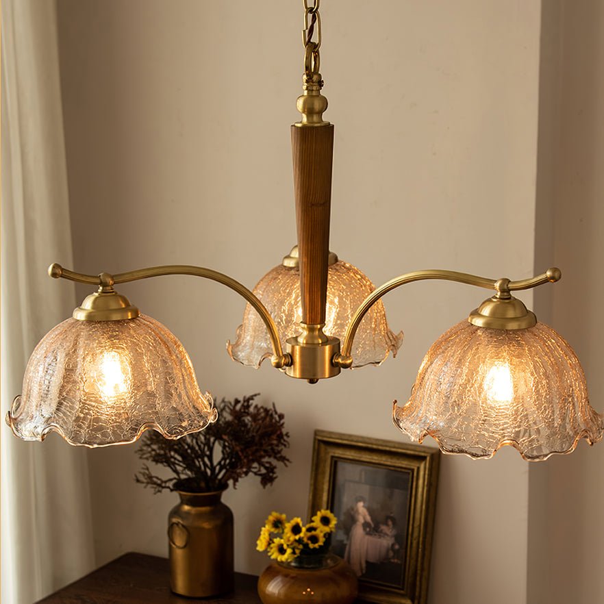 Elegant Crack Flower Chandelier - Dimmable LED, Unique Design