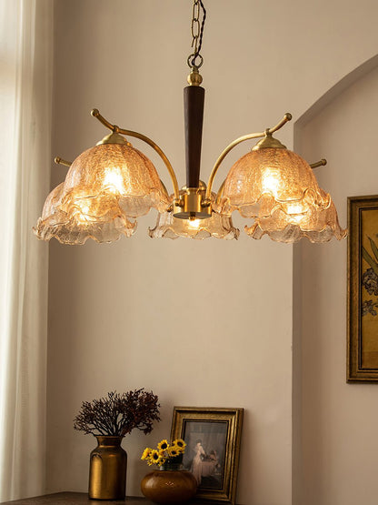 Elegant Crack Flower Chandelier - Dimmable LED, Unique Design