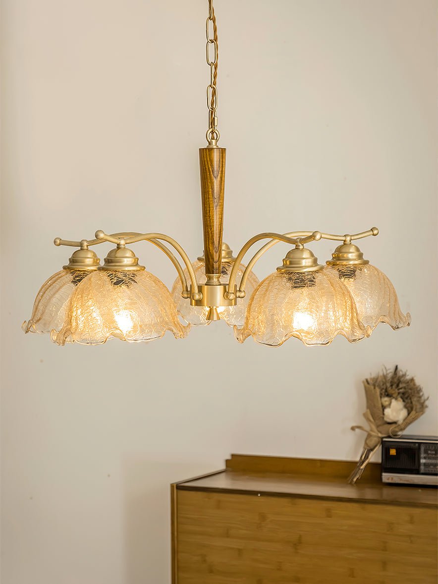 Elegant Crack Flower Chandelier - Dimmable LED, Unique Design