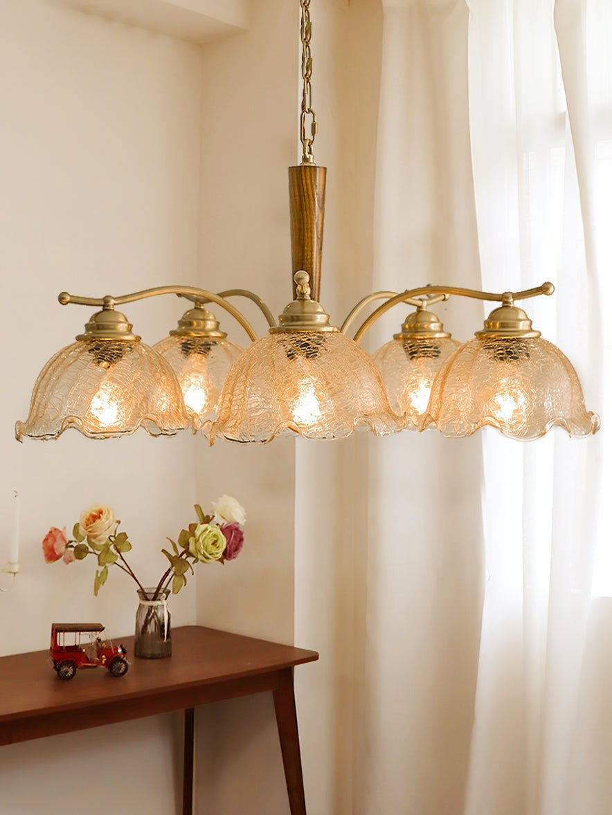 Elegant Crack Flower Chandelier - Dimmable LED, Unique Design