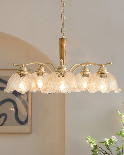 Elegant Crack Flower Chandelier - Dimmable LED, Unique Design