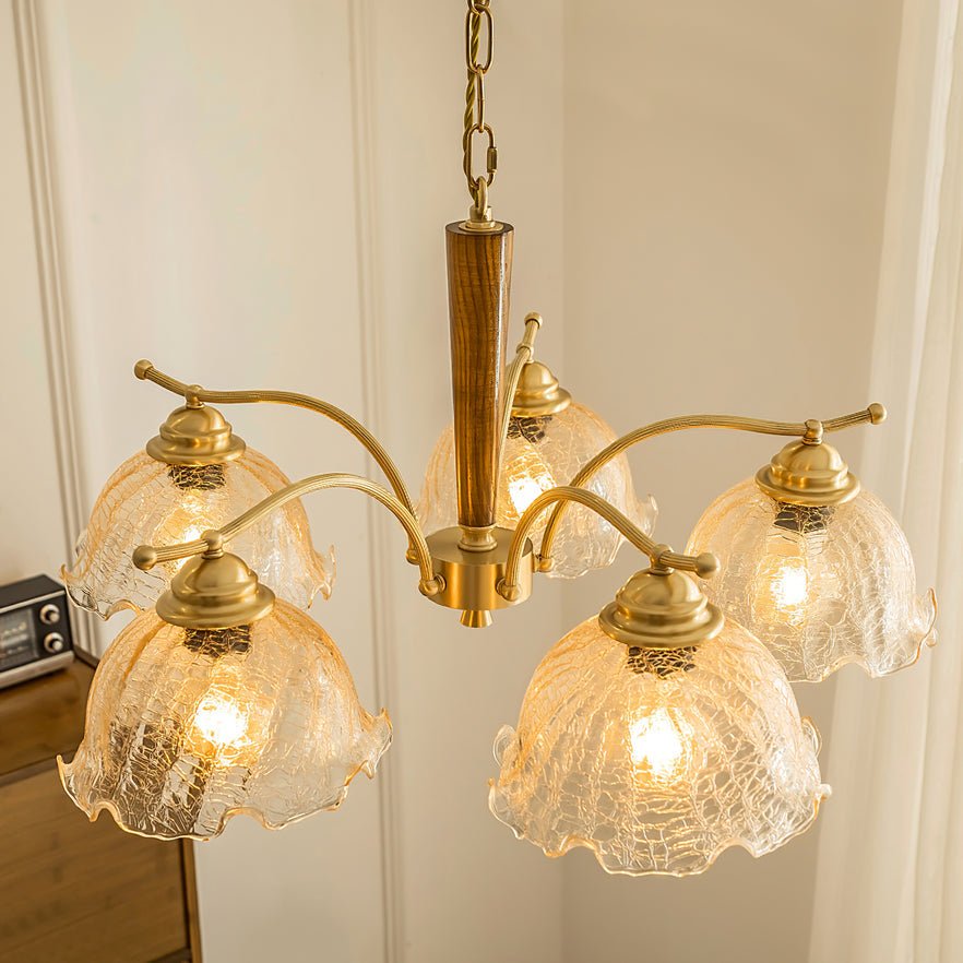 Elegant Crack Flower Chandelier - Dimmable LED, Unique Design