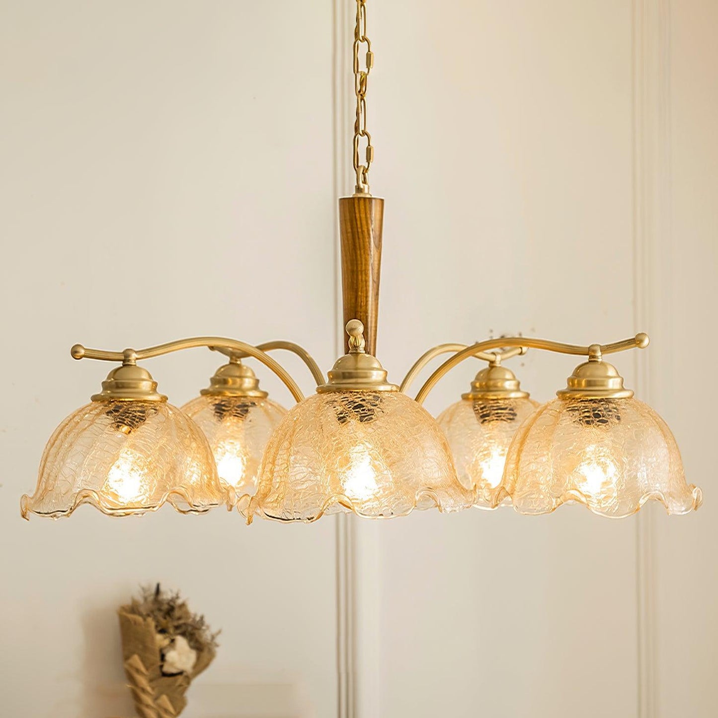 Elegant Crack Flower Chandelier - Dimmable LED, Unique Design