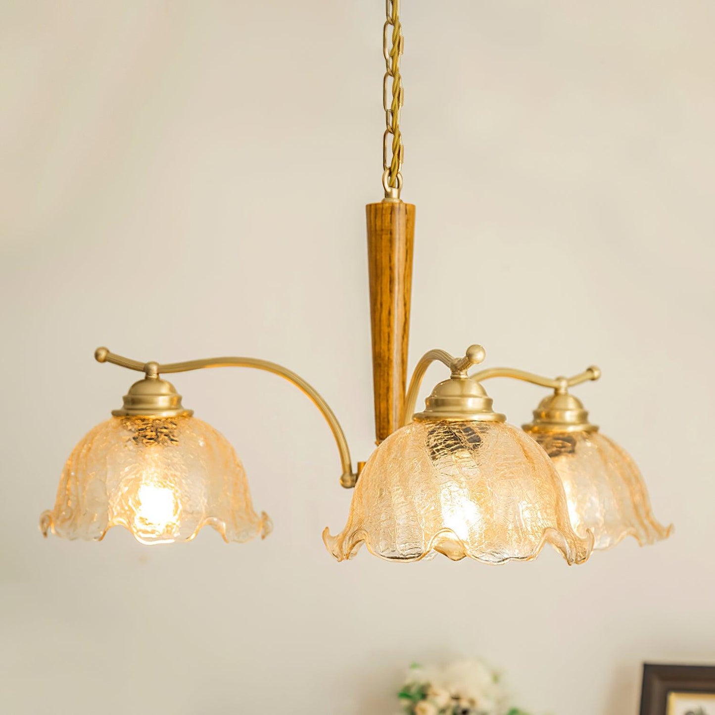 Elegant Crack Flower Chandelier - Dimmable LED, Unique Design