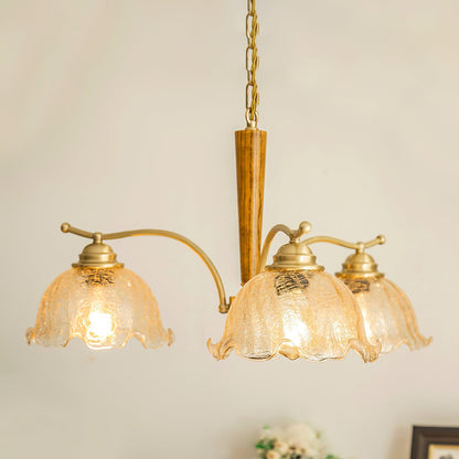 Elegant Crack Flower Chandelier - Dimmable LED, Unique Design