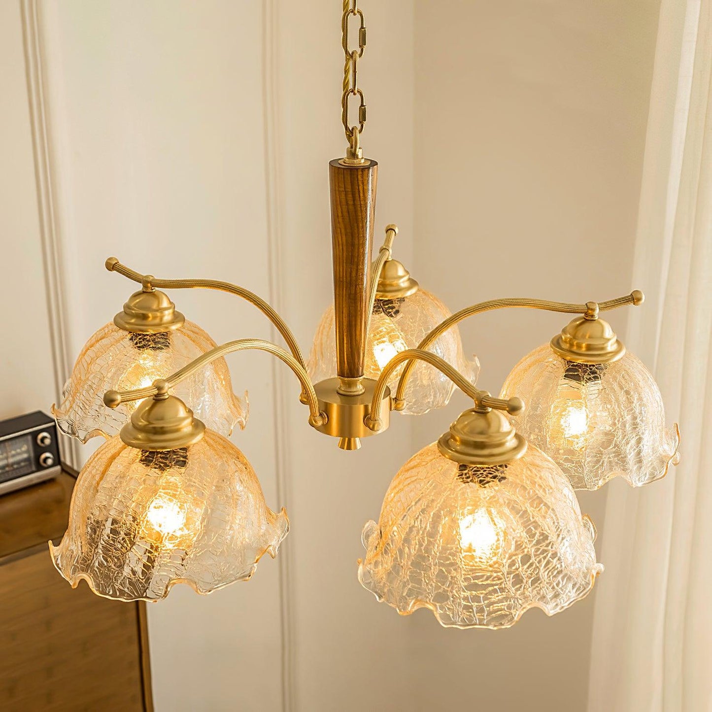 Elegant Crack Flower Chandelier - Dimmable LED, Unique Design