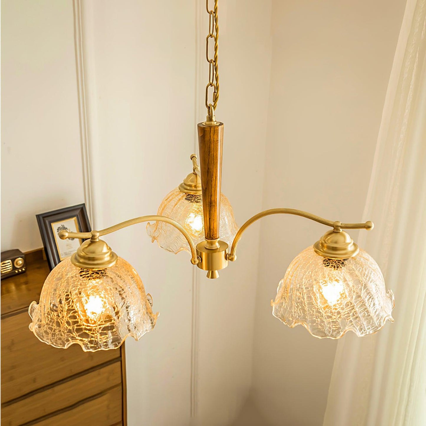 Elegant Crack Flower Chandelier - Dimmable LED, Unique Design