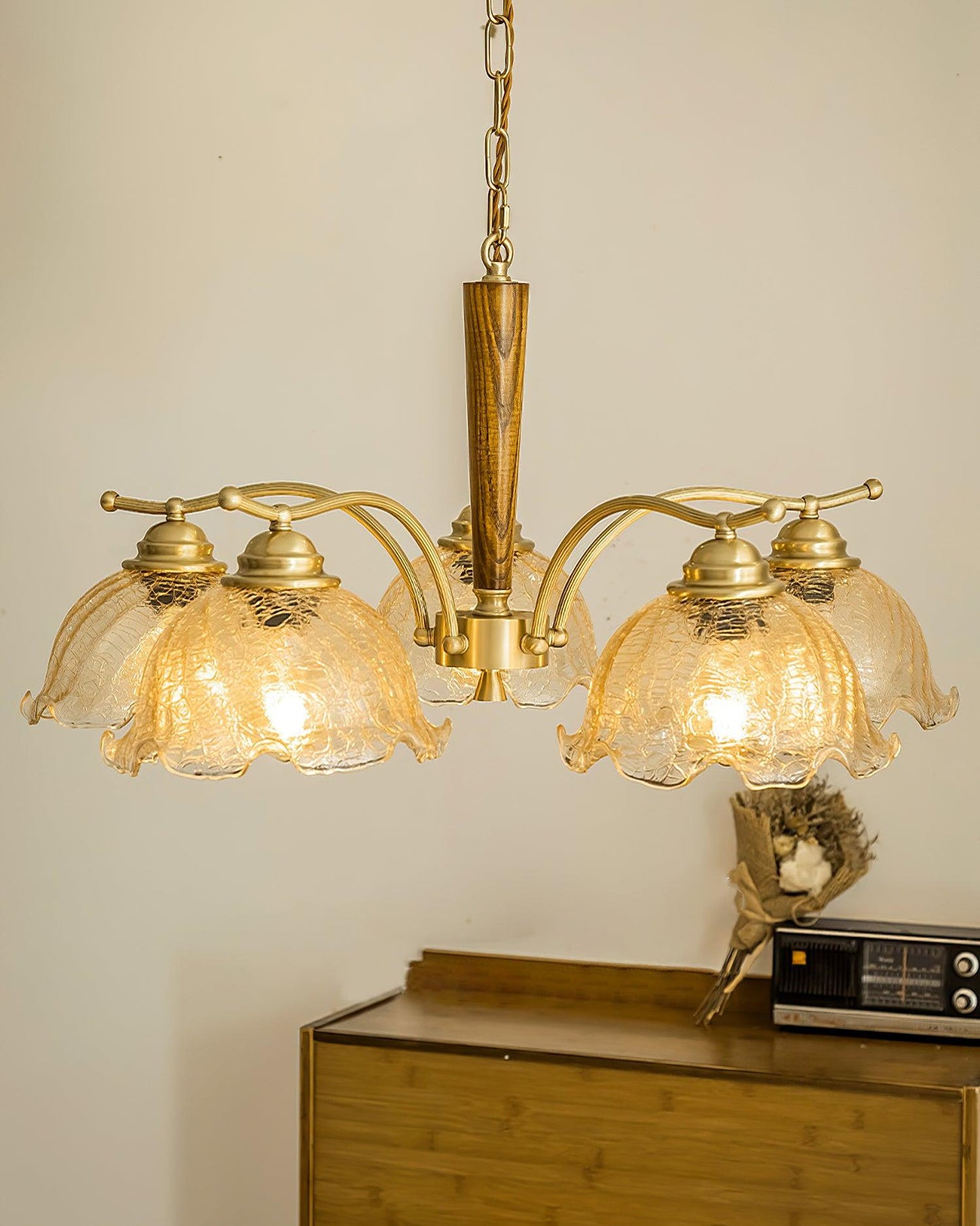 Elegant Crack Flower Chandelier - Dimmable LED, Unique Design