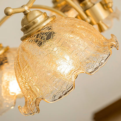 Elegant Crack Flower Chandelier - Dimmable LED, Unique Design