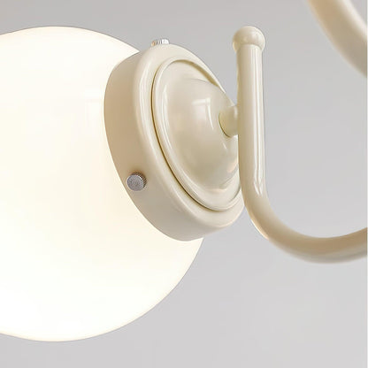 Elegant Cream Ball Chandelier with Adjustable Lighting & Modern Design