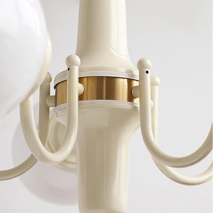 Elegant Cream Ball Chandelier with Adjustable Lighting & Modern Design