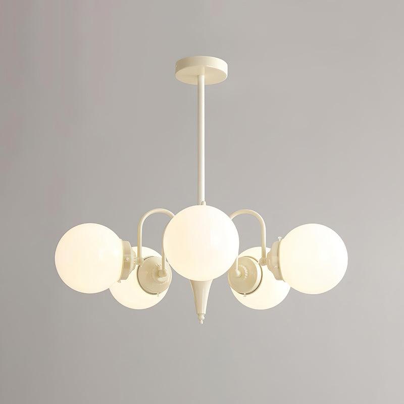 Elegant Cream Ball Chandelier with Adjustable Lighting & Modern Design