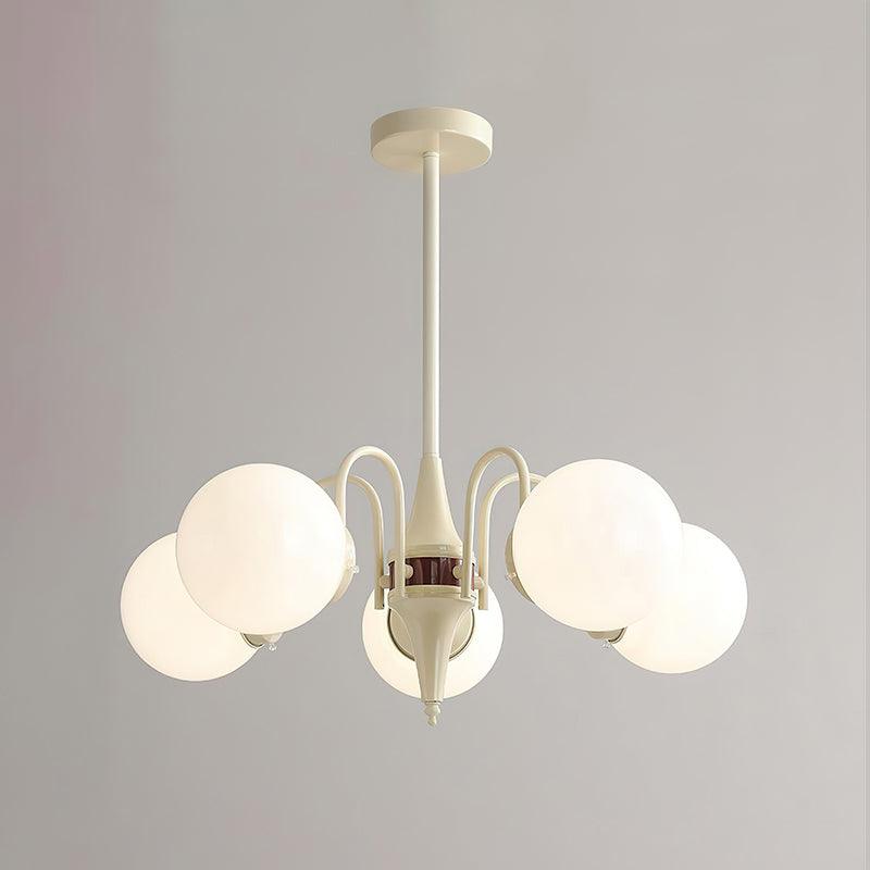 Elegant Cream Ball Chandelier with Adjustable Lighting & Modern Design